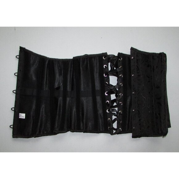 Black Heavy Jacquard Underbust Waist Cincher Corset - NEW - Picture 7 of 10